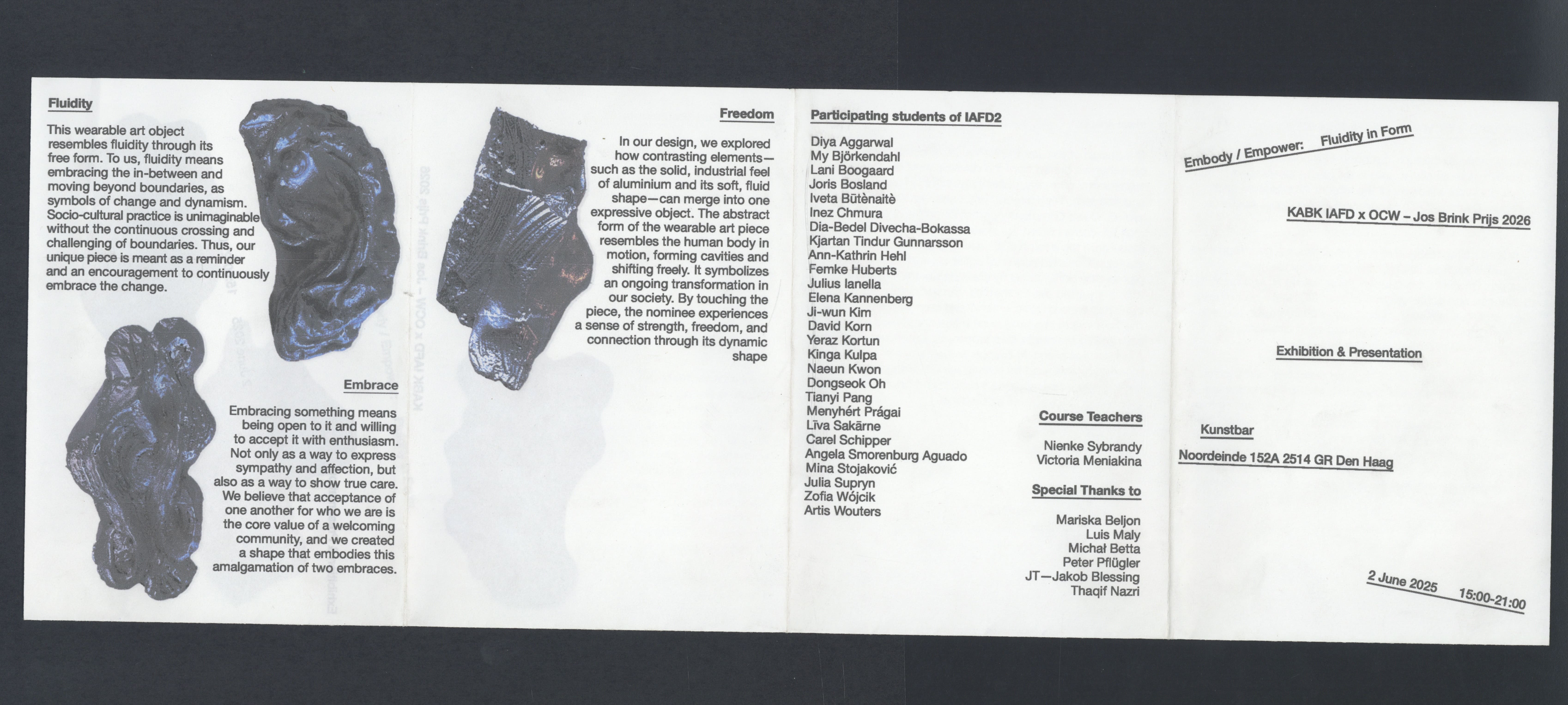 Fluidity in Form exhibition flyer