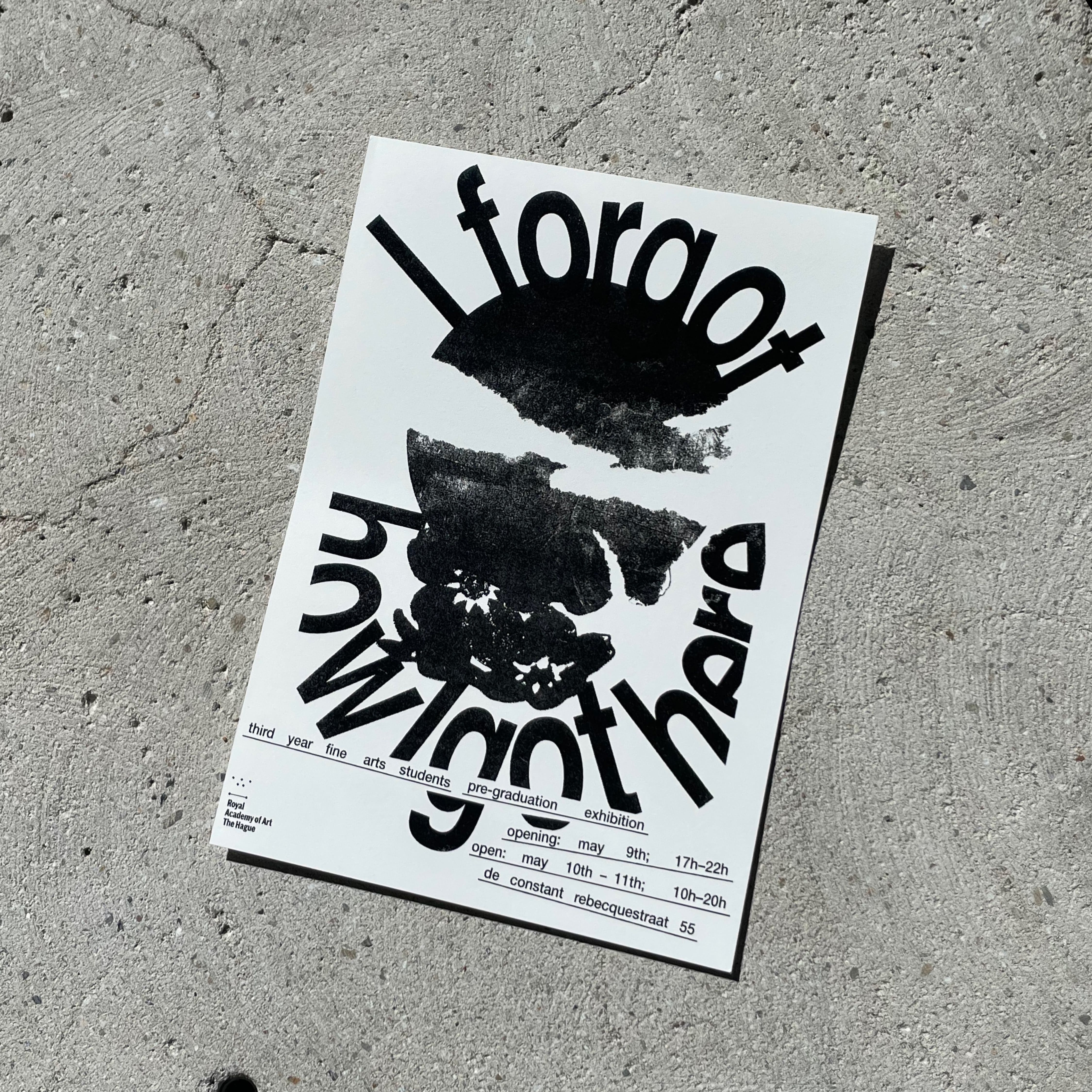 I Forgot How I Got Here exhibition poster